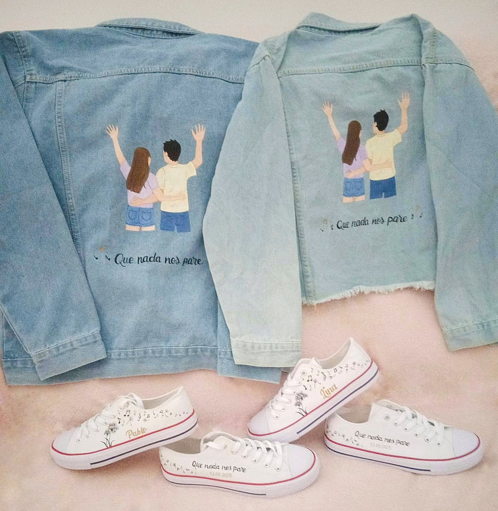 Chaqueta vaquera pintada a mano