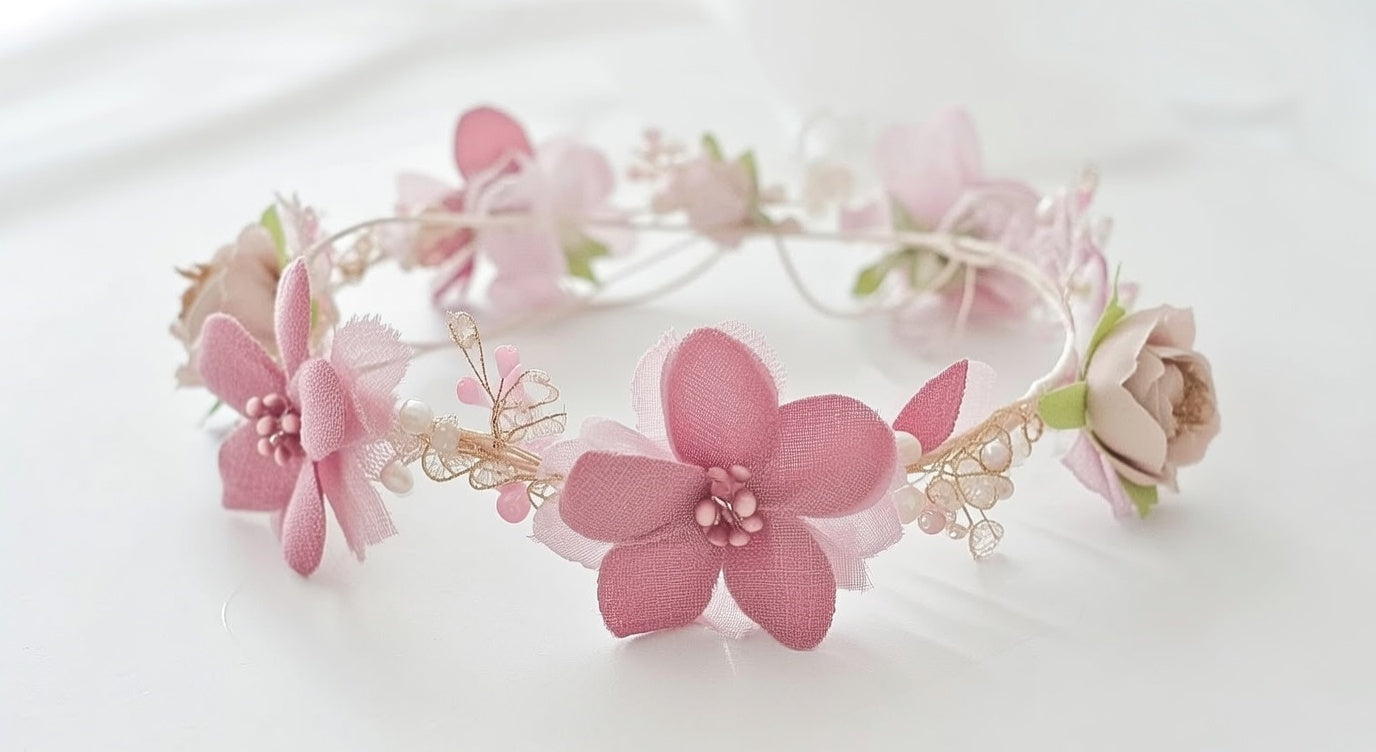 Corona flores y cristal